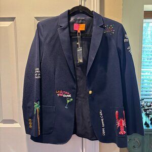 NWT Vilagallo Harlow Embroidered Blazer Jacket